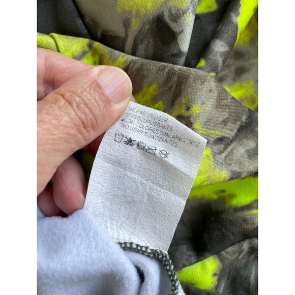 Under Armour Youth Loose Fit Camouflage Hoodie YMD Neon Yellow & Gray Pullover - Picture 9 of 12